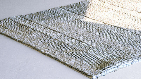 Grey Wool / Woven / Knit Floor Rug / Carpet [3d Scan Model: Rugs / Homewares / Soft Furnishings]