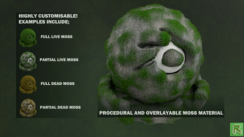 Procedural and Overlayable Moss Material