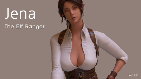 Jena  The Elf Ranger PBR Game Ready VR AR Female Character