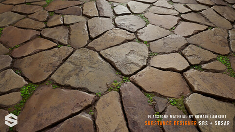 Flagstone with clovers - Substance Designer