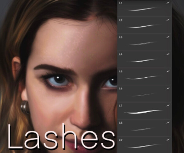 ArtStation 3 in 1 Pack Procreate Eyelash & Eyebrow Brushes. Procreate Lashes Brushes