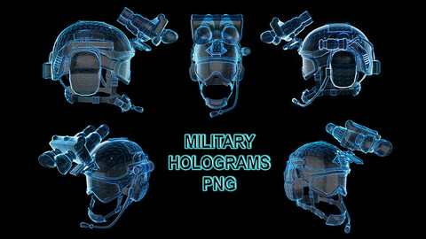 Military Helmet Hologram PNG Decal