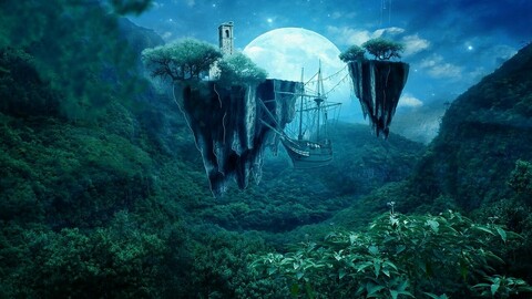 Digital art Flying Island