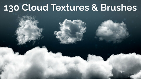 130 Hi-Res Cloud Textures and Brushes for VFX and Concept Art (Great for Dust & Smoke FX)