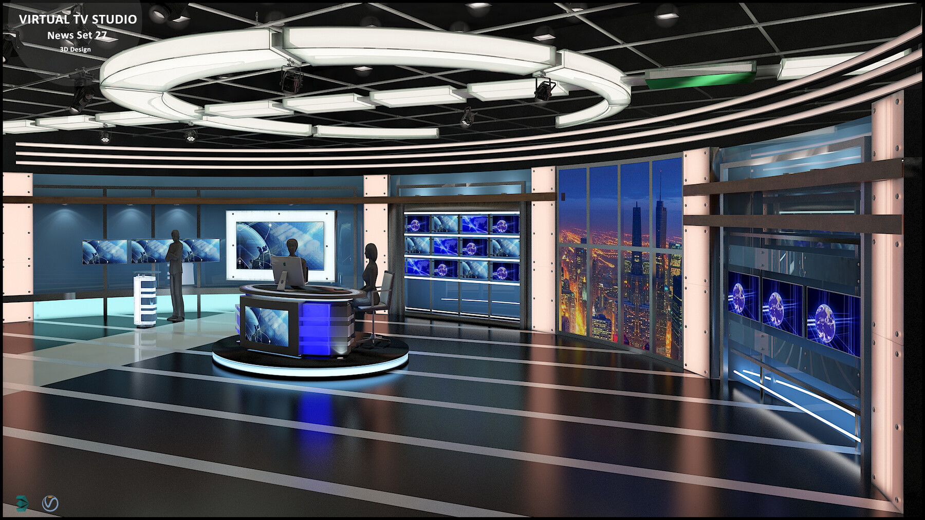 ArtStation Virtual TV Studio Collection Vol 7 4 PCS DESIGN Resources