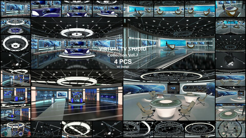 Virtual TV Studio Collection Vol 7 - 4 PCS DESIGN