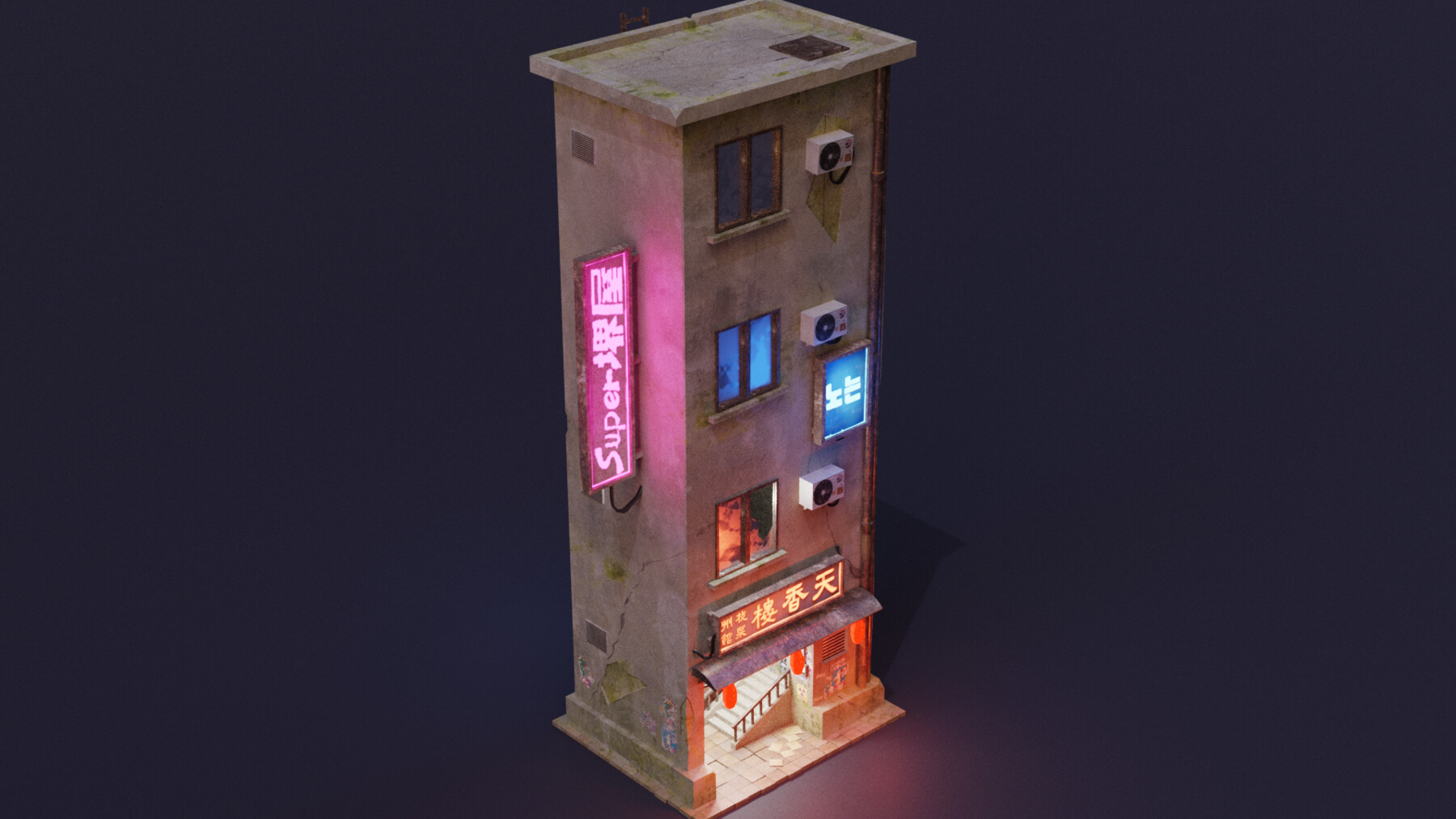 ArtStation - Cyberpunk Buildings Pack And Scene | Game Assets