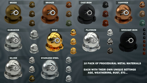 10 Pack of Procedural Metal Materials