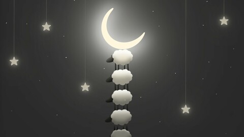 Sheep and the moon