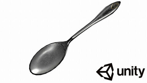 Old spoon Low-poly 3D model