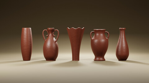 Clay jugs - five items ready for subdivide Part 2