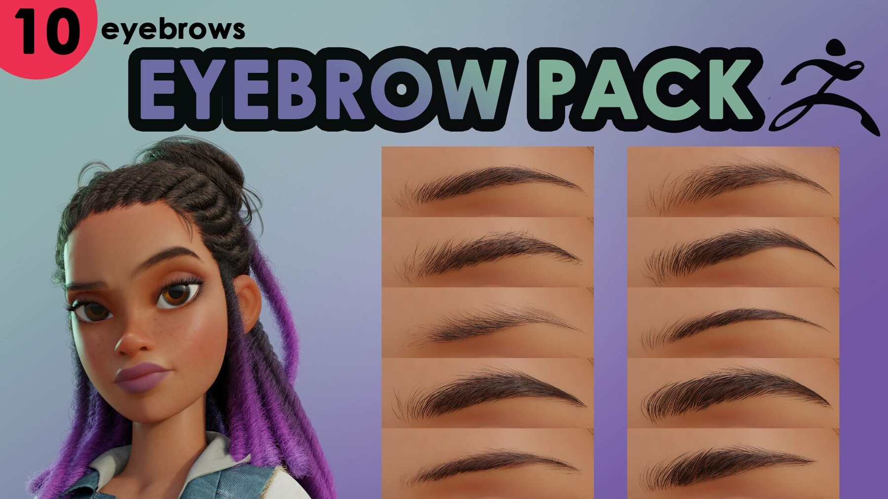 Image result for Eyebrow Pack (ZBrush)