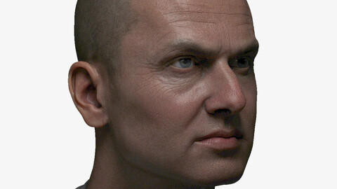Game Animation Ready Male Face with 8K textures