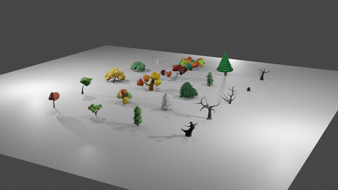 Low poly tree collection - 20 pieces