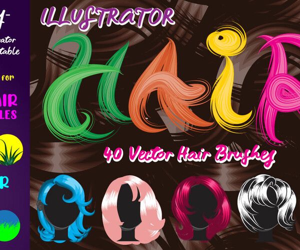 hair brushes illustrator download