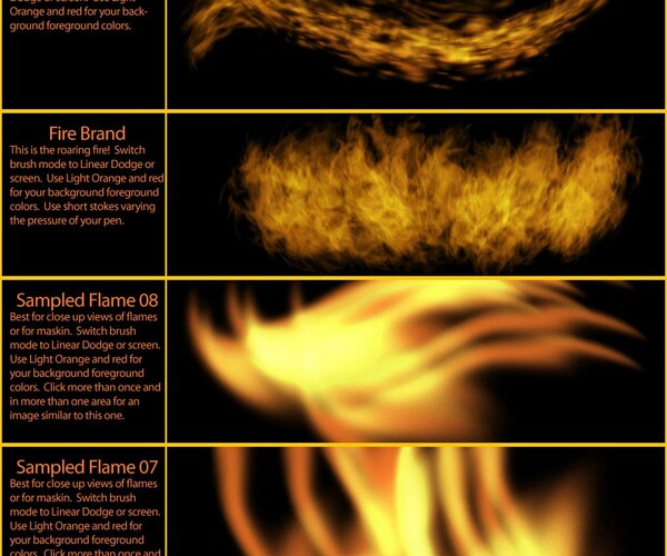 ArtStation - Photoshop Fire Brushes by Suztv | Brushes