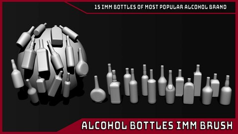 15 Alcohol Bottles IMM Brush