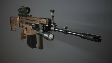 Scar FN Low-poly 3D model