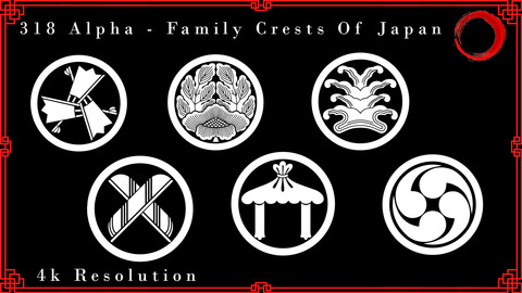 Vol .  9 - 318 Family Crests Of Japan - Alphas 4k Resolution