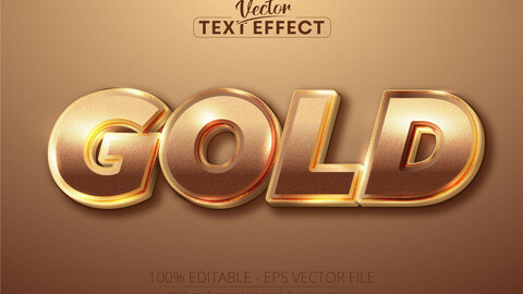 Gold text, shiny gold color style editable text effect