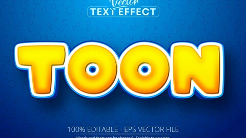 Toon text, cartoon style editable text effect