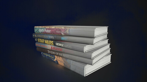Fantasy Books low polygonal - collection N1