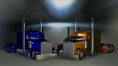 American Heavy Truck Peterbilt Custom Model Printing File STL for All 3D Printer FDM-FFF DLP-SLA-SLS