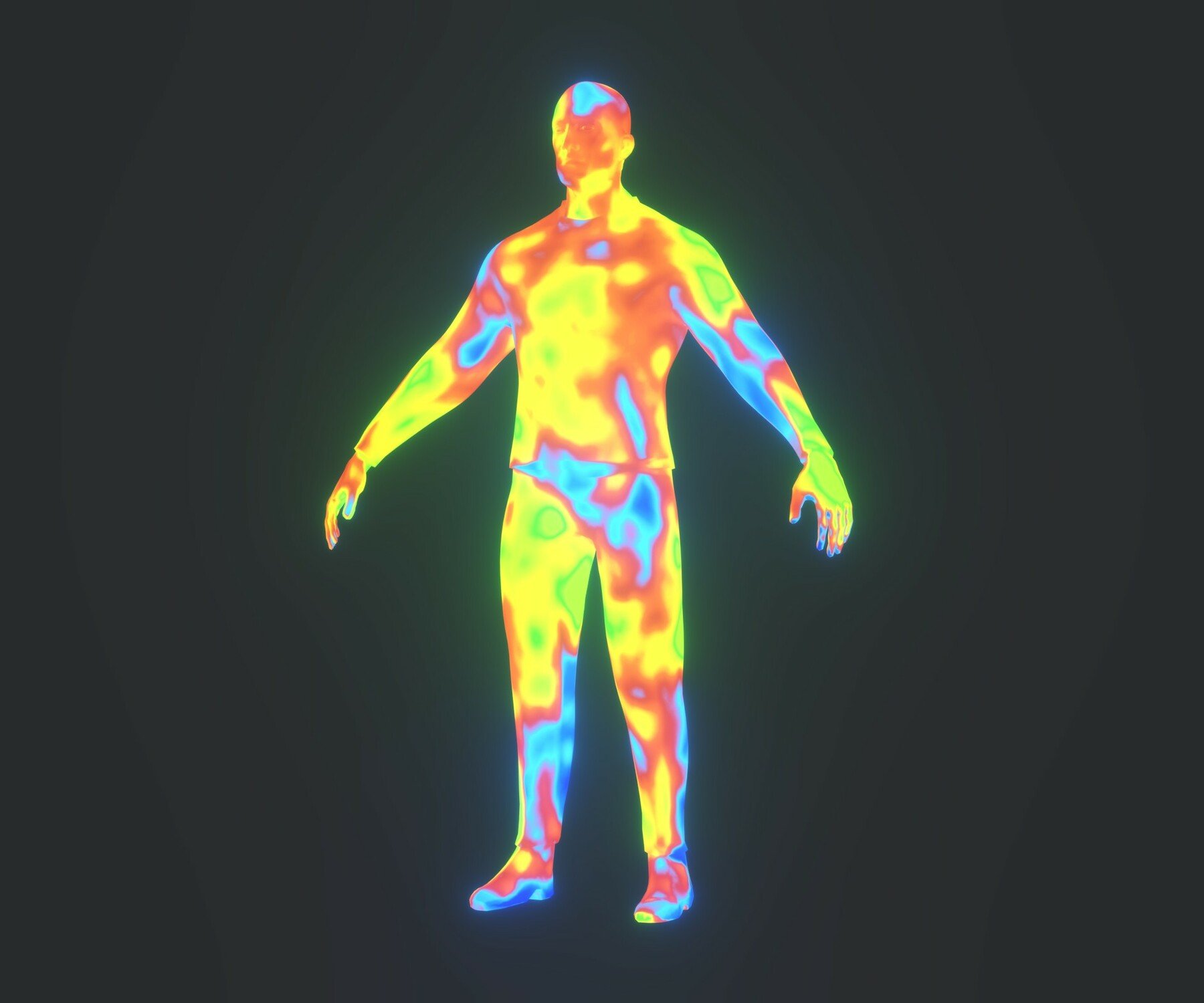 ArtStation Human Thermal Image Heatmap Male 3D Model Game Assets