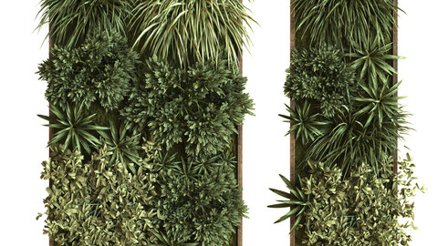 green wall vertical plant set 036