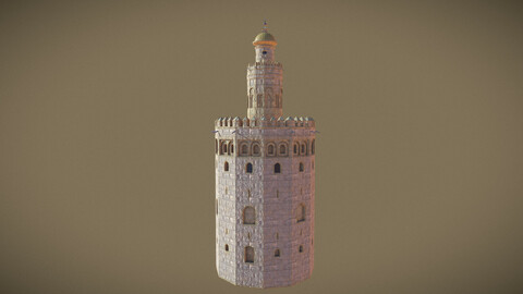 Torre Del Oro - Stylised 3D Model