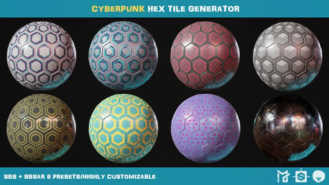 Cyberpunk hex tile generator