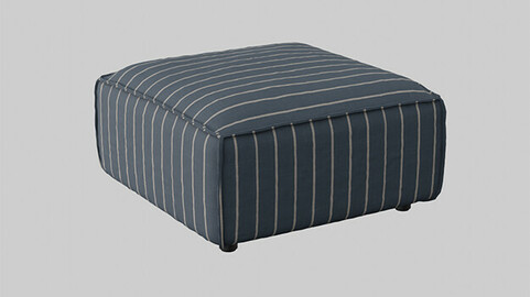 Tyson Modular Ottoman blue upholstery