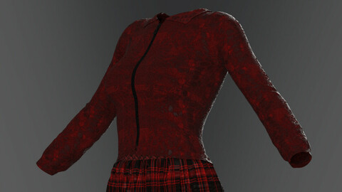 Windbreaker and skirt suits 3D model