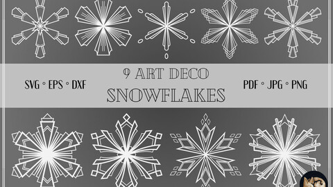 Art Deco Snowflakes Bundle