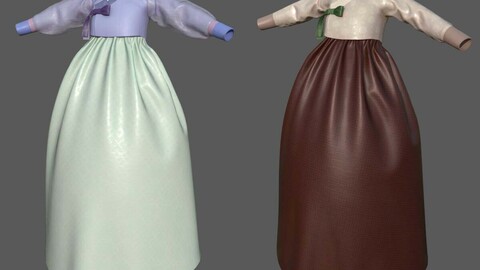 3D Modern Hanbok for game or film