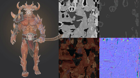 Dark Warrior Game Low Polly