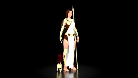 Athena Goddess of Wisdom Character 3D Model Zbrush and Maya