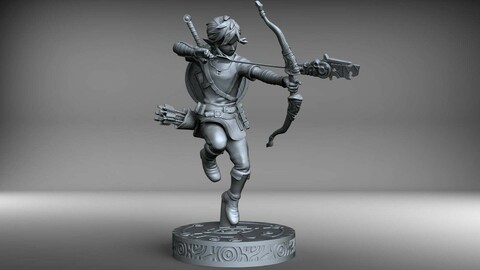 Link statue 25cm SLA resin print version. THE LEGEND OF ZELDA BREATH OF THE WILD