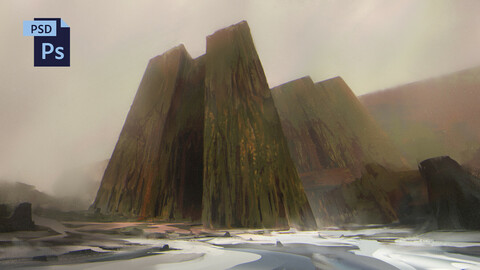 PSD Surreal Fantasy Landscape