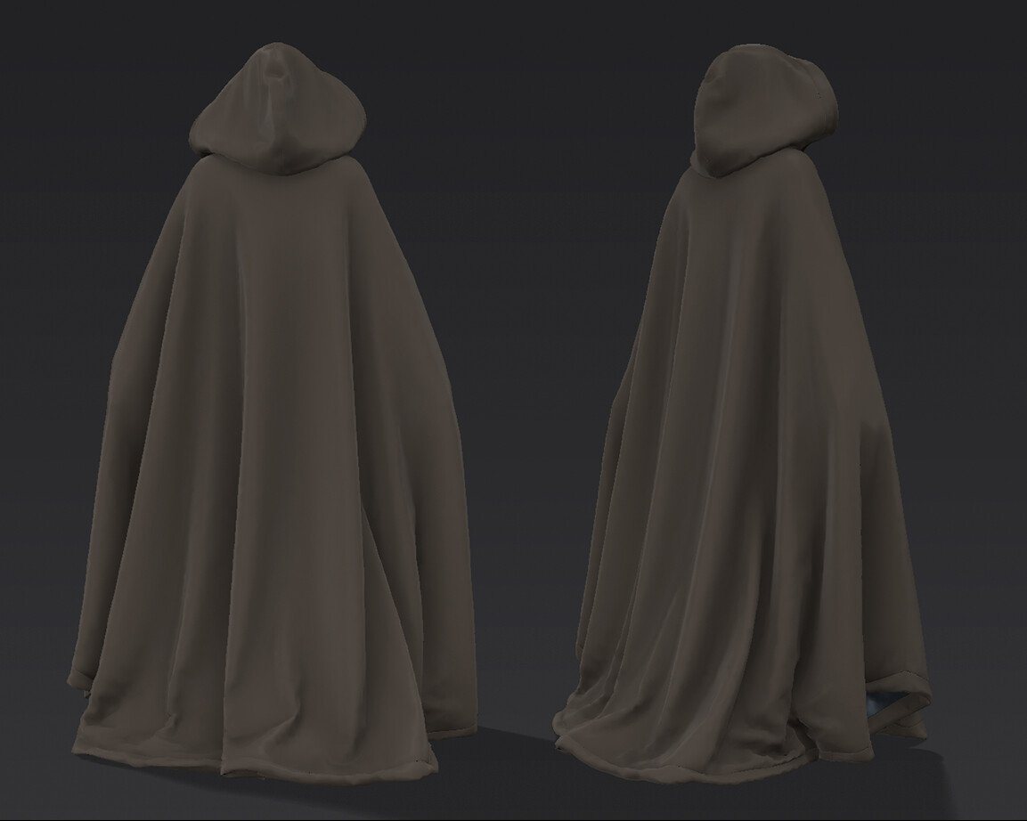 ArtStation - Hooded Half-Circle Cloak - Marvelous Designer/CLO3D ...