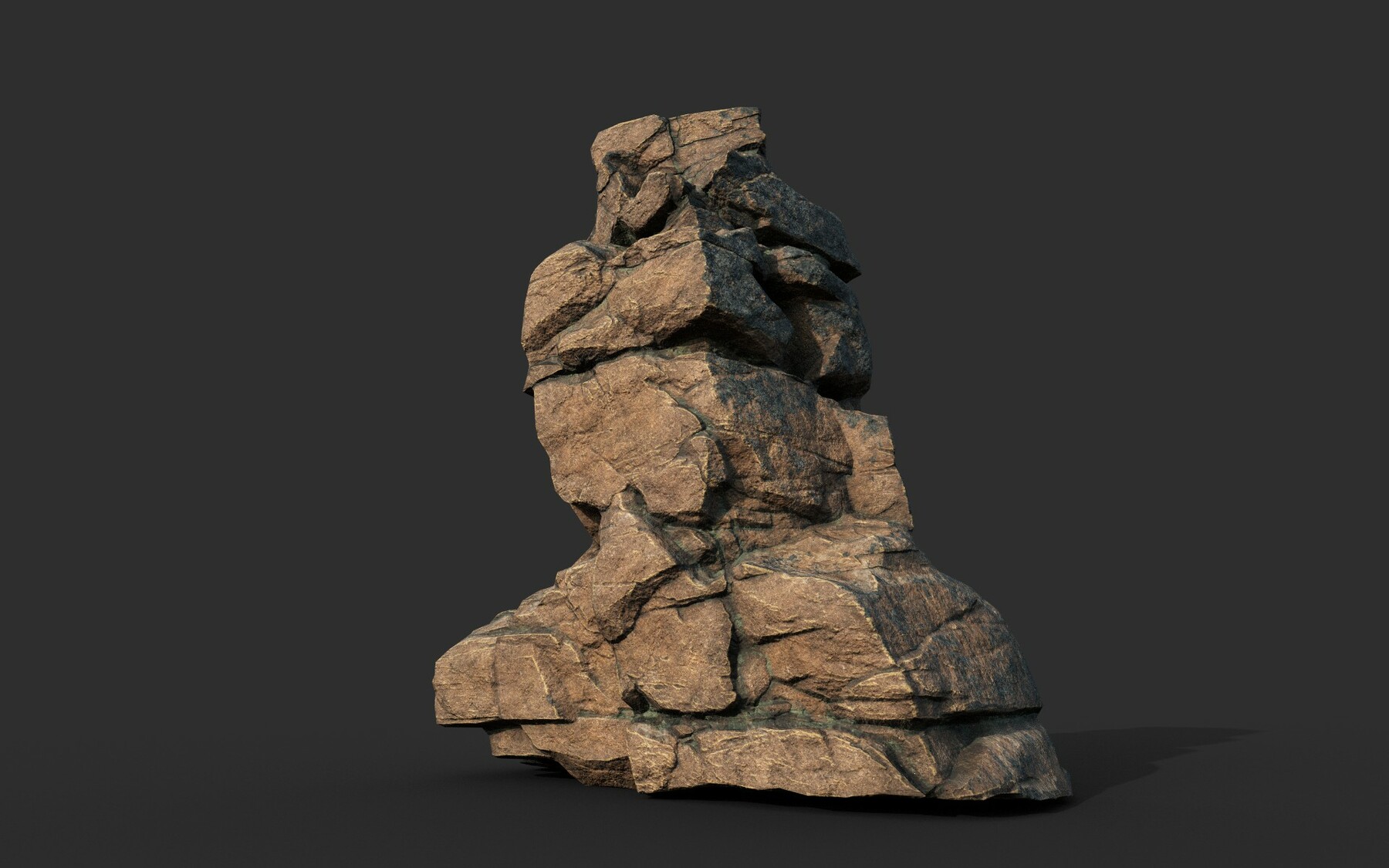 ArtStation - Low poly Cracked Rock A 210221 | Game Assets