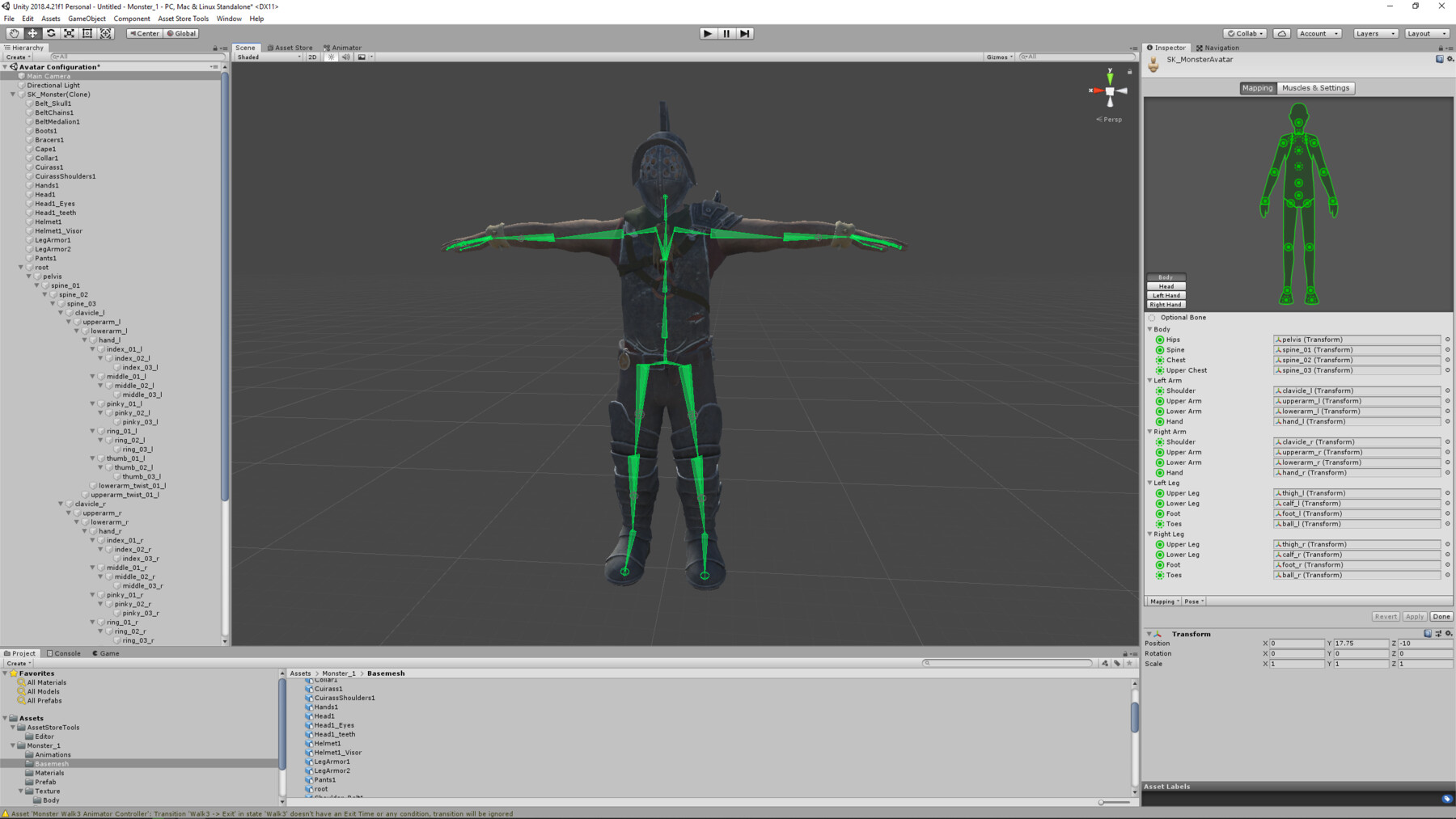 Unity rig animation