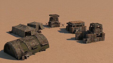 Collection of 3D Military airfield