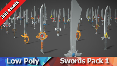 Swords Pack 1 - 300 Low Poly Weapons