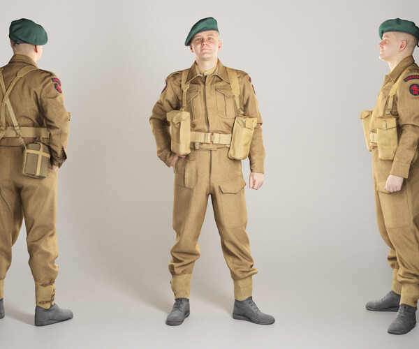 ArtStation - Man in British soldier uniform 273 | Game Assets