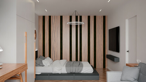 Modern Realistic Apartment Low-poly 3D model