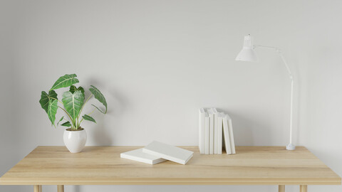 minimal workspace. wall concept template.