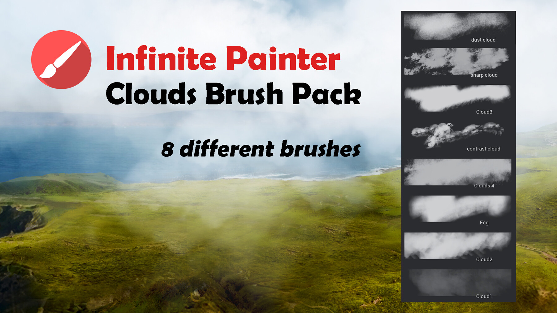 ArtStation Infinite Painter Clouds Brush Pack Brushes