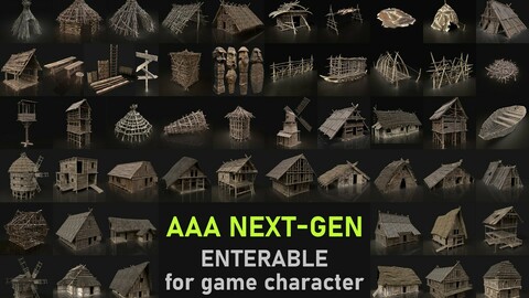 BIGGEST AAA HOUSE HUT WITH INTERIOR BUILDER VIKING ORC PRIMAL