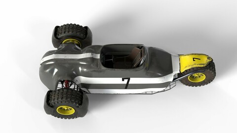 Dune buggy car with 4 skins 3D